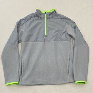 Under Armour Cold Gear Fleece Pullover Jacket Youth XL Gray 1/4 Zip Outdoor